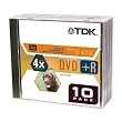 TDK DVD+R Blank Media with Jewel Cases (DVD+R47CBXS10TG, 4.7 GB, 4X Speed)- 10 Pack