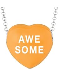 Sweethearts Enamel "Awesome" Heart on 16" Necklace Pendant with Gift Box