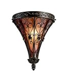 Kichler Lighting 45131TRZ Marchesa 1-Light Wall Sconce, Terrene Bronze with Piastra Glass