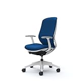 オカムラ オフィスチェア シルフィ― ハイバック クッション デザインアーム 樹脂脚 ホワイトフレーム C647XW-FSF3 ミディアムブルー