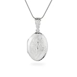 Eve's Addiction Oval Etched Sterling Silver Locket