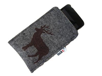 Linckx Platzhirsch iPod und iPhone Etui aus Filz graumeliert