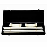 Tan Porcelain Chopsticks w/Rests- 2 Pair