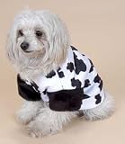 Cow Print Fleece Dog Jacket - Medium
