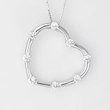 Ladies Cubic Zirconia Heart Pendant in 14k Gold