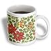 Retro 50s Christmas Red Poinsettias and Ornaments - 11oz Mug