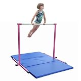 4ft Pink Horizontal Bar and 6ft Blue Folding Gym Mat