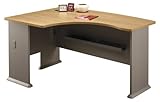 Left L-Bow Desk - Series A Light Oak Collection - Bush Office Furniture - W ....