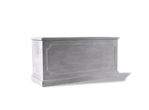 Amedeo Design ResinStone 2509-6G Paneled Rectangular Planter, 48 by 16 by 20-Inch, Lead Gray On Sale