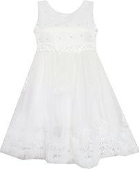 Girls Lace Beaded Sleeveless Polyester  Dress