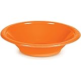 Creative Converting 28191051 20 Count Touch of Color Plastic Bowl, 12 oz, Sunkissed Orange
