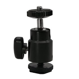 Standard 1/4'' Mini Hot Shoe Mount Adapter Holder for LCD Monitor Magic Arm Camera Cage Metal 270° vertical and 360° horizontal adjustment