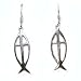 Christian Cross Ichthys Sterling Silver Earrings
