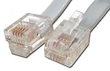 3 foot 4 Conductor Silver Satin Telephone Phone Cable Cord - Flat Cable Body. 4 Conductors RJ11 Connectors - Used for 2 phone lines