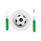 Wallmonkeys Peel and Stick Wall Decals - Soccer Ball Dish - Removable Graphic