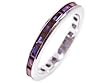 18k White Gold Natural Baguette Sapphire Full Circle Ring Size 6.5 Ct.tw 2.30