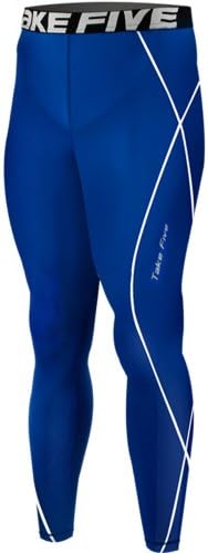 New 054 Skin Tights Compression Leggings Base Layer Blue Running Pants Mens