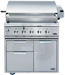 DCS BGB36BQARN-CAD36 36 Freestanding Gas Grill with 3-25,000 BTU Burners, Heavy-Duty Rotisserie Motor and Smart Beam Grill Light: Natural Gas