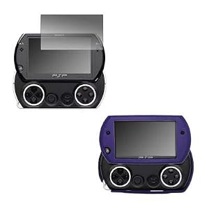 Premium Purple Soft Silicone Gel Skin Cover Case + Crystal Clear LCD Screen Protector for Sony PSP Go [Accessory Export Packaging]