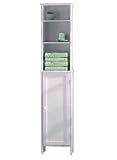 Kitchen & Housewares : American Cottage - Tall White Storage Unit with Cupboard and Open Shelves