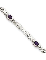 14k Gold White Gold 2ct. Amethyst Bracelet