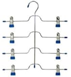 Richards Homewares Gel and Vinyl Dipped Gel 4 Tier Skirt Slack Hanger (SILVER, 1)