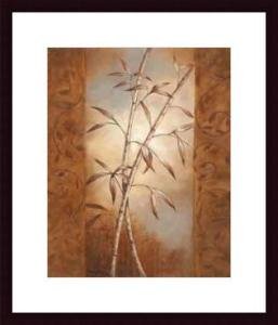 Bamboo Vignette I by Vivian Flasch 16.00X20.00 Framed with Black Wood Frame