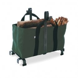 Fireplace - Firewood Carrier Bag and Rack (Gun Metal Gray Green) (21H x x 20 1 2W x 24 1... from Log Carriers