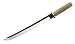 Sports : Herbertz Tanto-Messer, AISI 420, Holz-Griff, Lederscheide, Klinge 32 cm