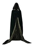 AngelWardrobe Halloween Hooded Cloak MEDIEVAL Various Colors Wedding Cape SCA Dark Green-Dark Green XXXL