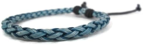 Rare Unique Asian Vintage Art Handmade 100% Thai Buddha Fashion Style Blue Cord Wristband Bracelet from Thailand