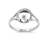 Sterling Silver Plain Ring - Claddagh