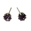 14k Yellow Gold Tone Crystal Alexandrite Birthstone Stud Earrings for June