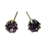 14k Yellow Gold Tone Crystal Alexandrite Birthstone Stud Earrings for June
