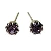 14k Yellow Gold Tone Crystal Alexandrite Birthstone Stud Earrings for June