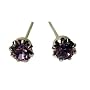 14k Yellow Gold Tone Crystal Alexandrite Birthstone Stud Earrings for June