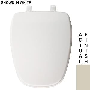 Bemis 1240215346 Eljer Emblem Molded Wood Elongated Toilet Seat Biscuit Linen