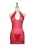Exposed by Magic Silk Sheer Mesh Queen Halter Dress and Rhinestone G-String Set, One ...
