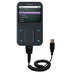 Coiled Power Hot Sync and Charge USB Data Cable w/ Tip Exchange for the Creative Zen Vision M - Gomadic Brand