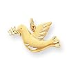 14k Diamond-Cut Flying Dove Pendant