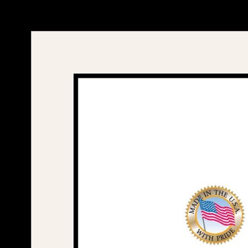 20x30 / 20 x 30 Picture Frame Satin Black .. 1.25'' wide with a 2'' double mat