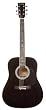 Huntington 41 Inch Full Size Black Ebony Handcrafted Steel String Dreadnought Guitar & eBook (Free Mini Rubber Guitar & Pick)