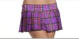 Purple Plaid Pleated Schoolgirl Mini Skirt
