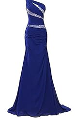 Sexy Mermaid Cocktail One Shoulder Chiffon Beaded Lace Evening Dress/Prom Dress/Wedding Party Dress 