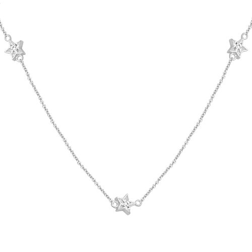 10k White Gold Diamond Station Necklace (1 10 cttw - I-J Color - I3 Clarity) - 36