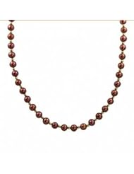 14K 6.5mm dyed cranberry freshwater cultured pearl necklace, 18"