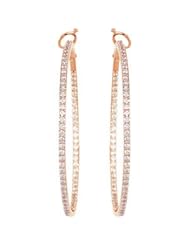 Genuine Ibiza Elegance TM 14K Rose Gold 2 3/4 Ct Tw Diamond Hoop Earrings. 12.9 Grams . 100% Satisfaction Guaranteed.