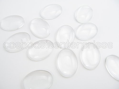 20 Glass Oval Cabochons - 22x30mm - Clear Magnifying Cabs - Dome Pendant Cab - For Cameo Pendants, Photo Jewelry, Rings, Necklaces - 30x22mm - 7/8
