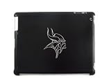 Black Apple iPad 2 Aluminum Plated Back Case Minnesota Vikings