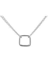 Sterling Silver Floating Square Necklace, 16 inches